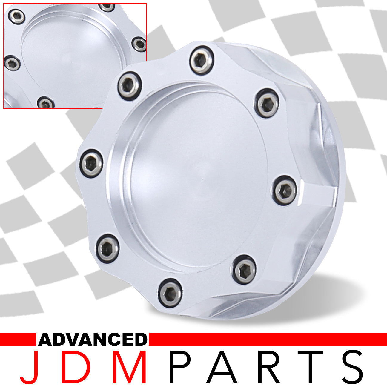 Mitsubishi Aluminum Octogon Screw Style Oil Cap Silver - Parts Agent