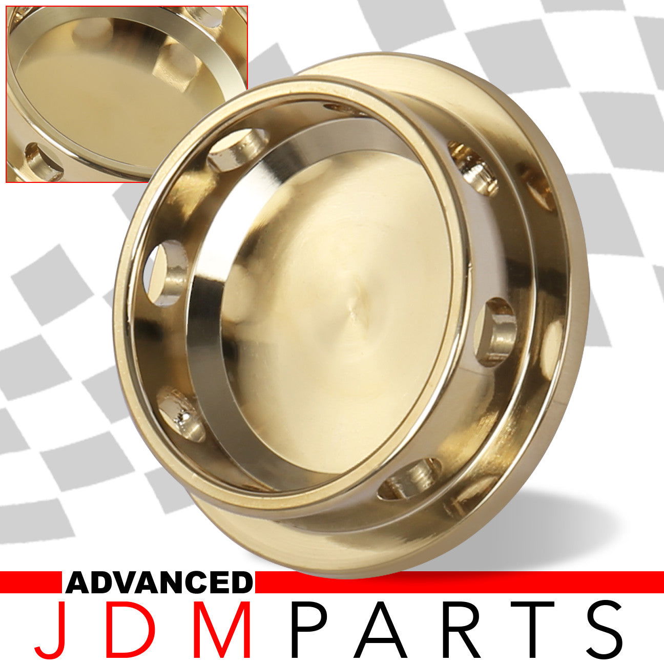 Mitsubishi Aluminum Round Circle Hole Style Oil Cap 24K Gold - Parts Agent