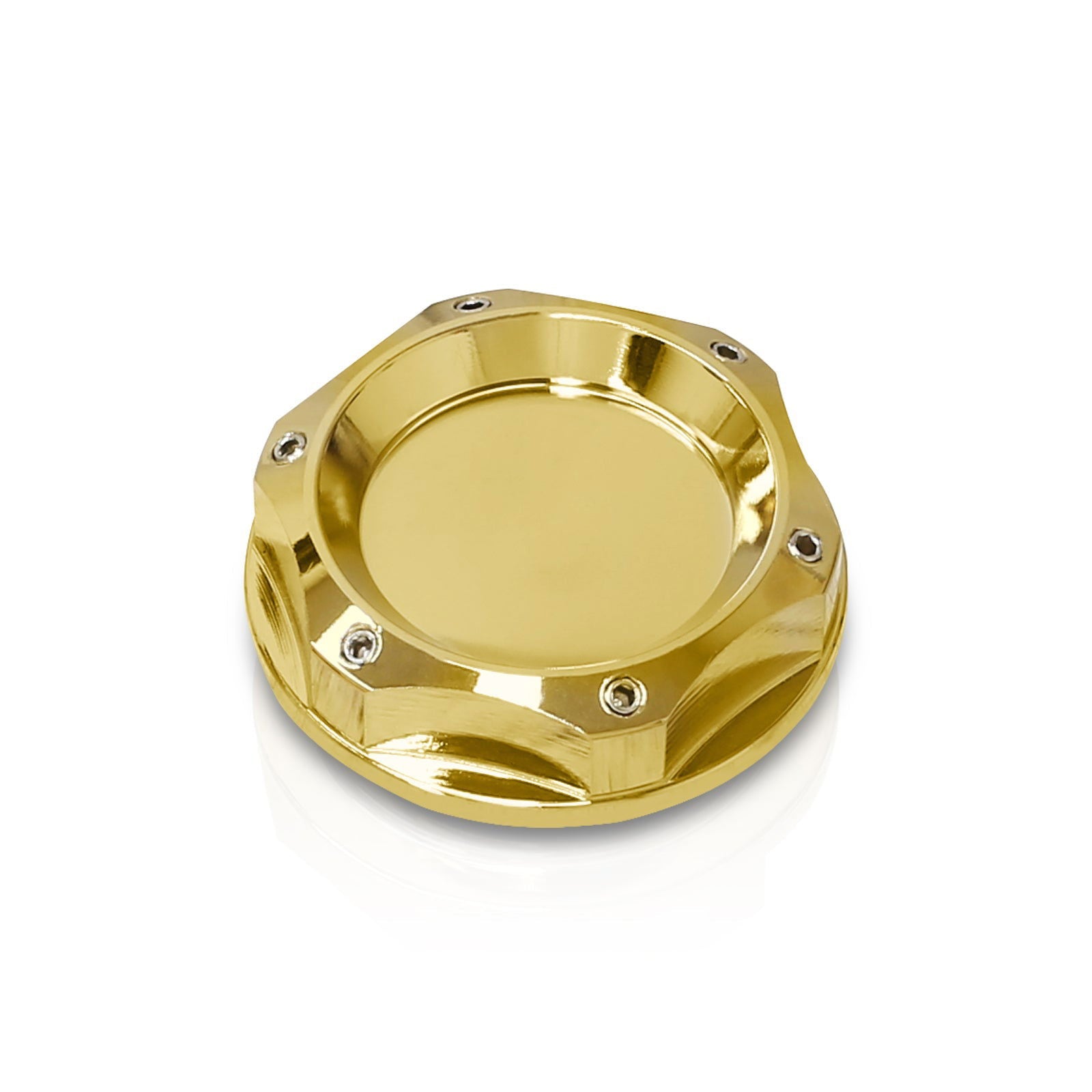 Mitsubishi Aluminum Round Circle Hole Style Oil Cap 24K Gold - Parts Agent