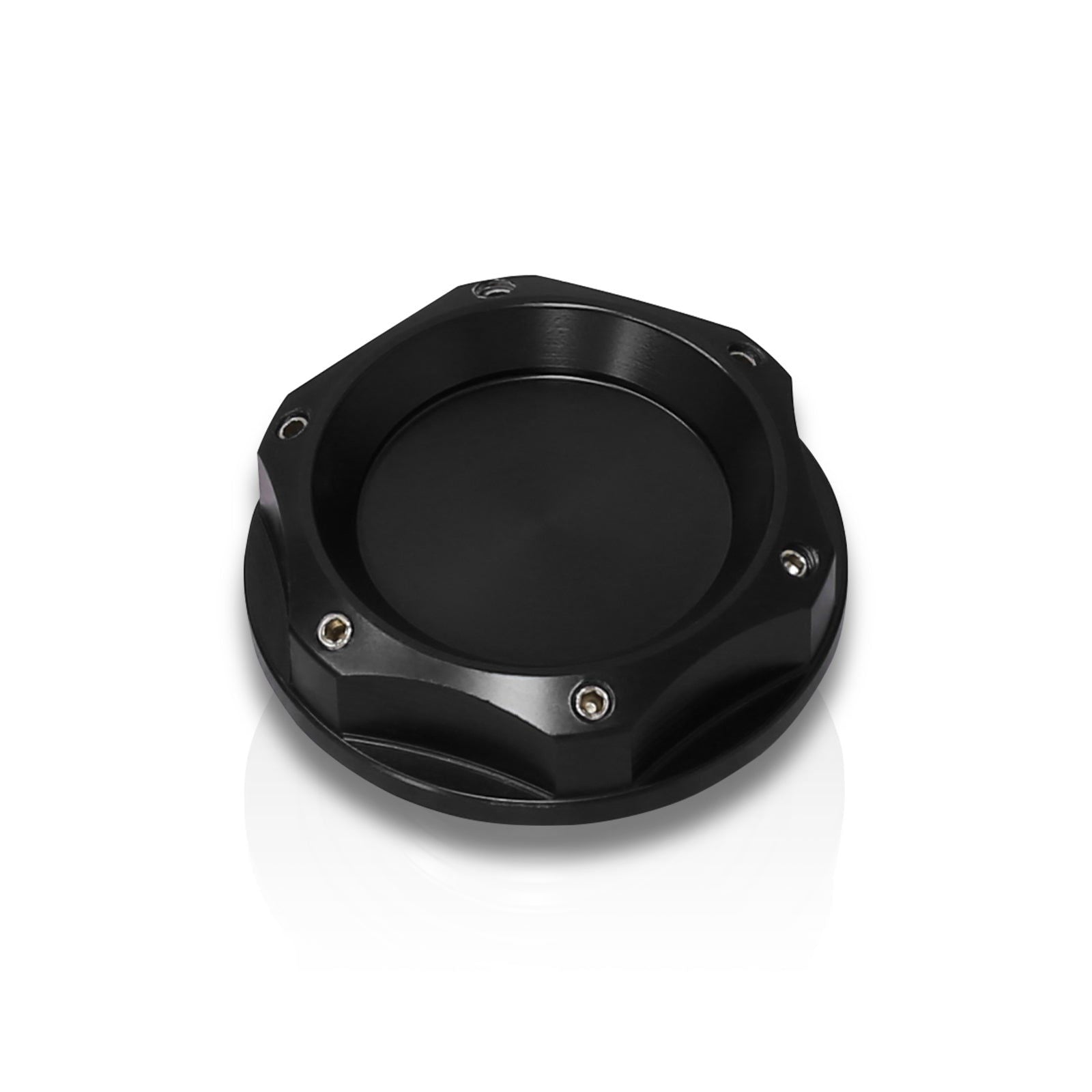Mitsubishi Aluminum Round Circle Hole Style Oil Cap Black - Parts Agent