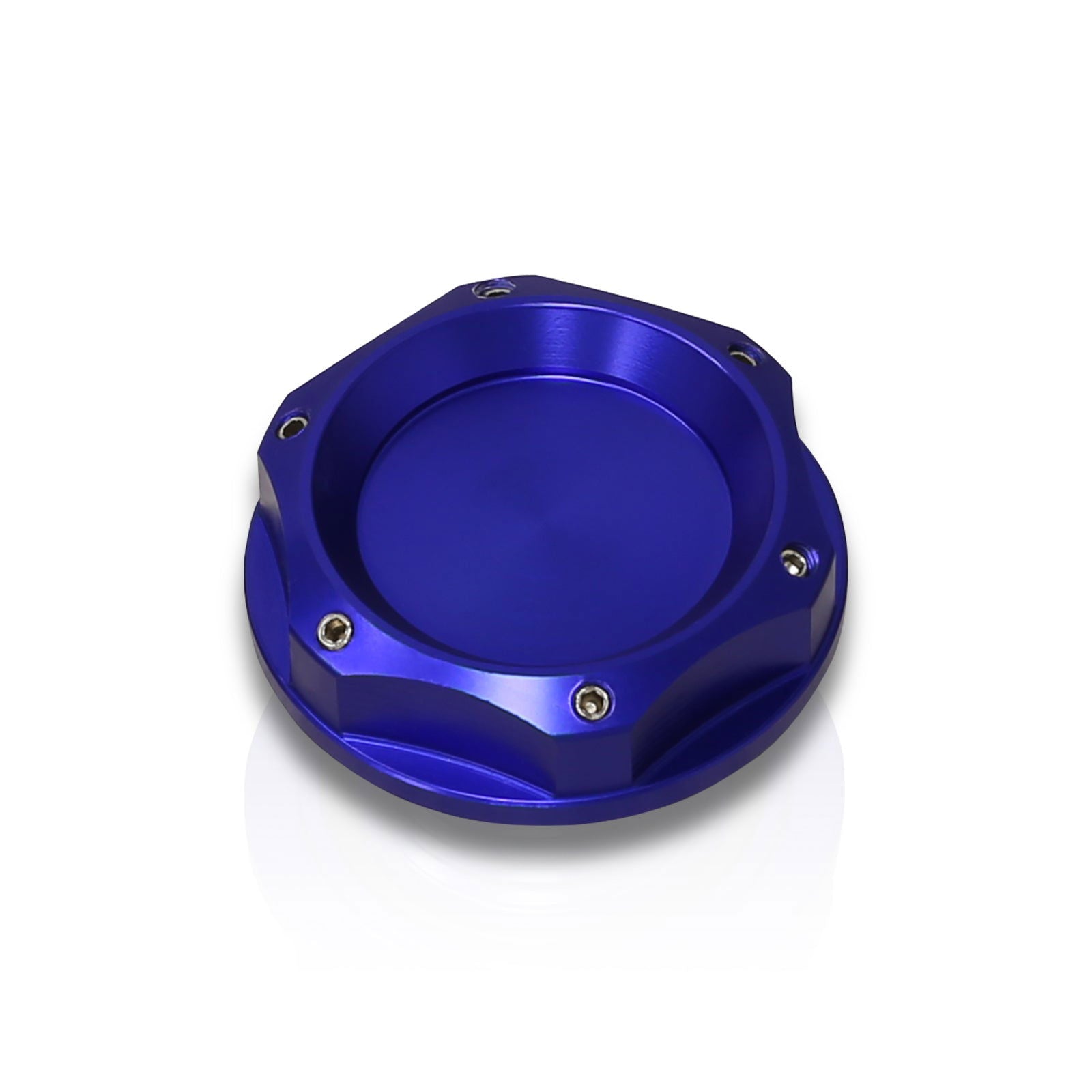 Mitsubishi Aluminum Round Circle Hole Style Oil Cap Blue - Parts Agent