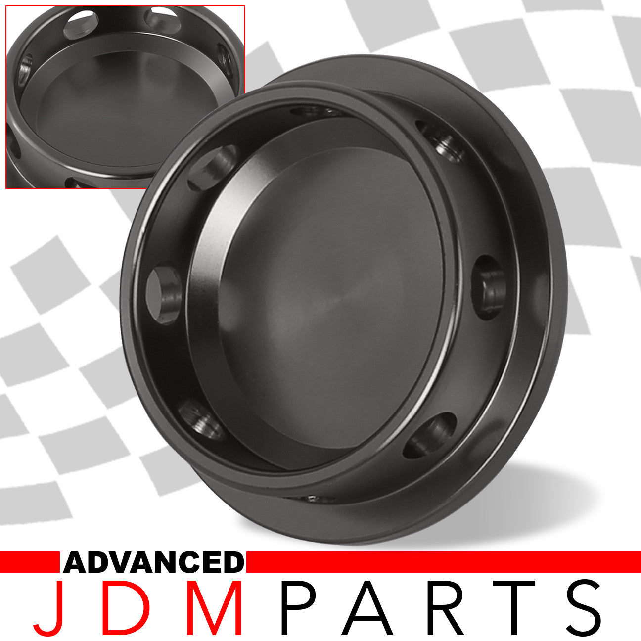 Mitsubishi Aluminum Round Circle Hole Style Oil Cap Gunmetal - Parts Agent