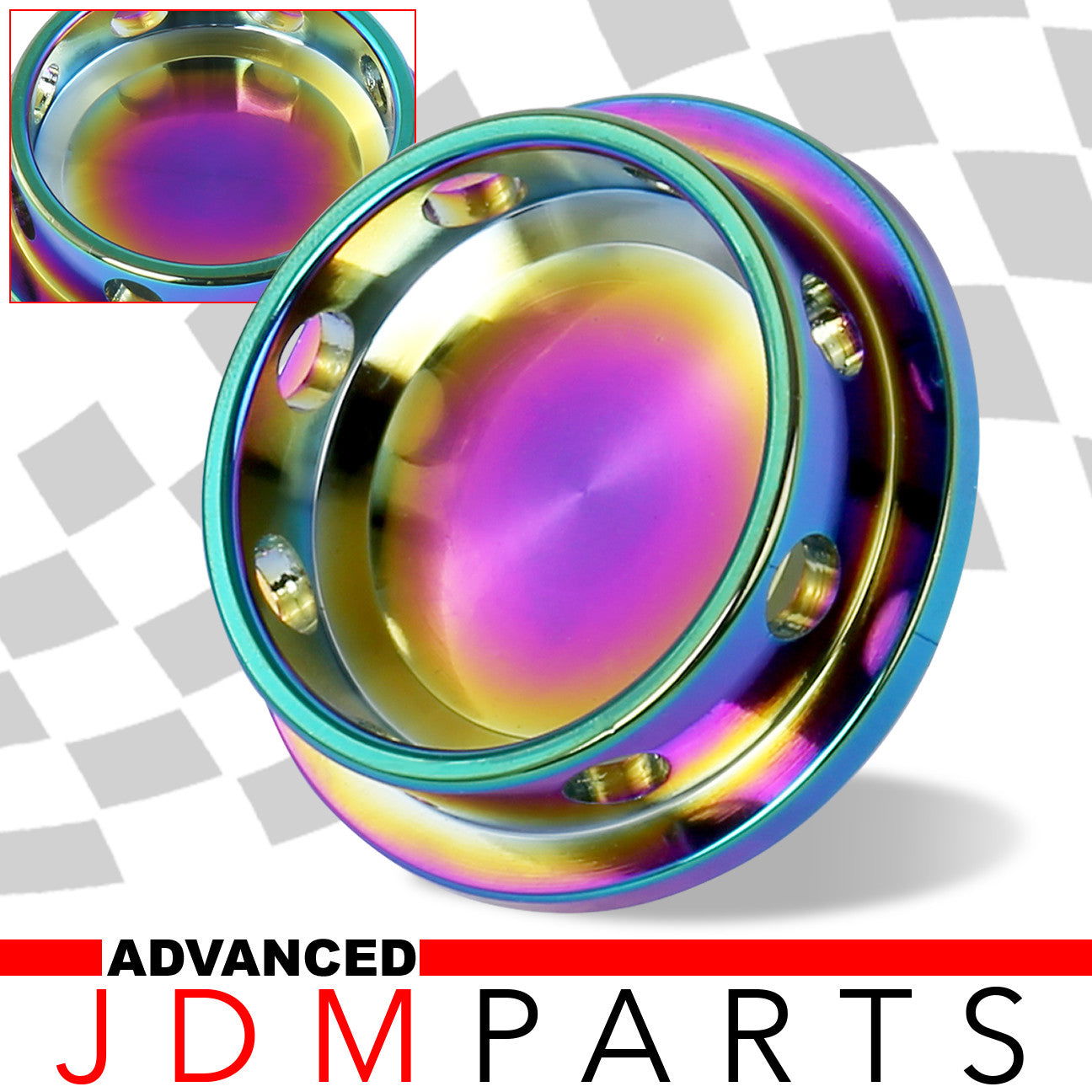 Mitsubishi Aluminum Round Circle Hole Style Oil Cap Neo Chrome - Parts Agent