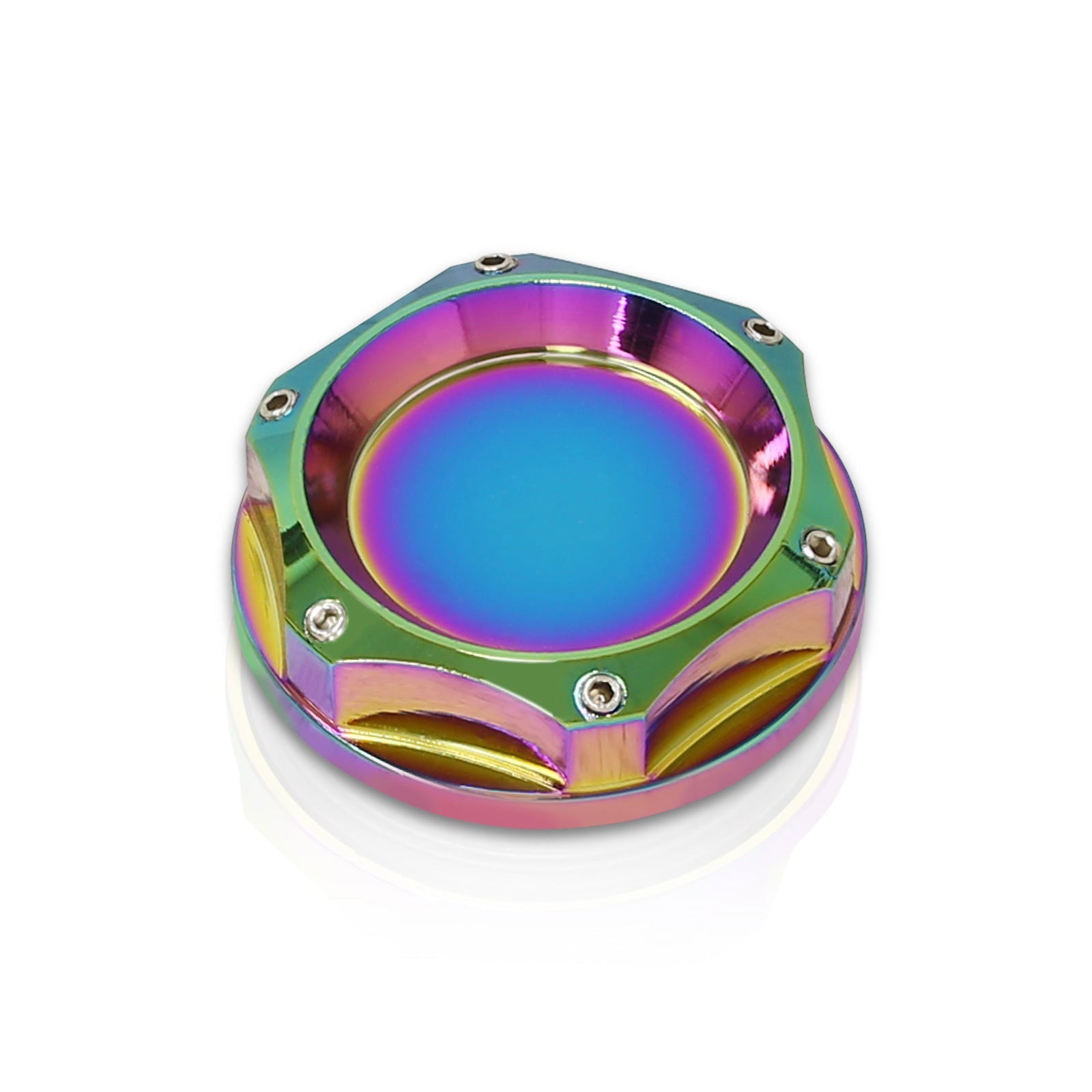 Mitsubishi Aluminum Round Circle Hole Style Oil Cap Neo Chrome - Parts Agent