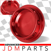 Mitsubishi Aluminum Round Circle Hole Style Oil Cap Red - Parts Agent