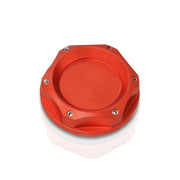 Mitsubishi Aluminum Round Circle Hole Style Oil Cap Red - Parts Agent
