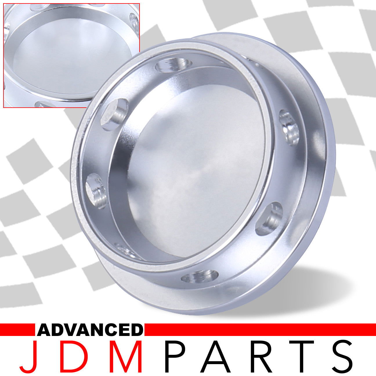 Mitsubishi Aluminum Round Circle Hole Style Oil Cap Silver - Parts Agent