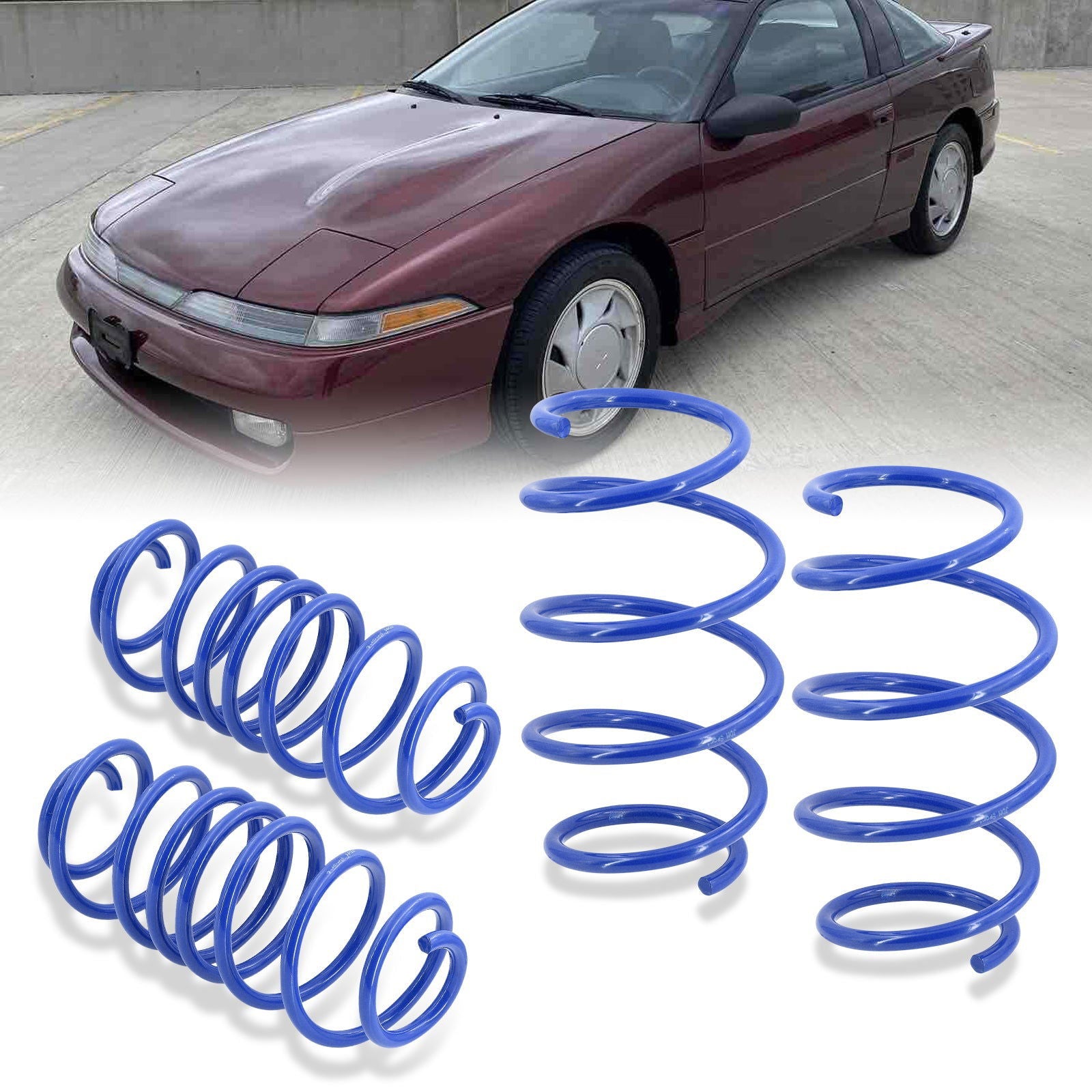 Mitsubishi Eclipse 1989-1994 Lowering Springs Blue (Front ~ 2.0" / Rear ~ 2.0") - Parts Agent