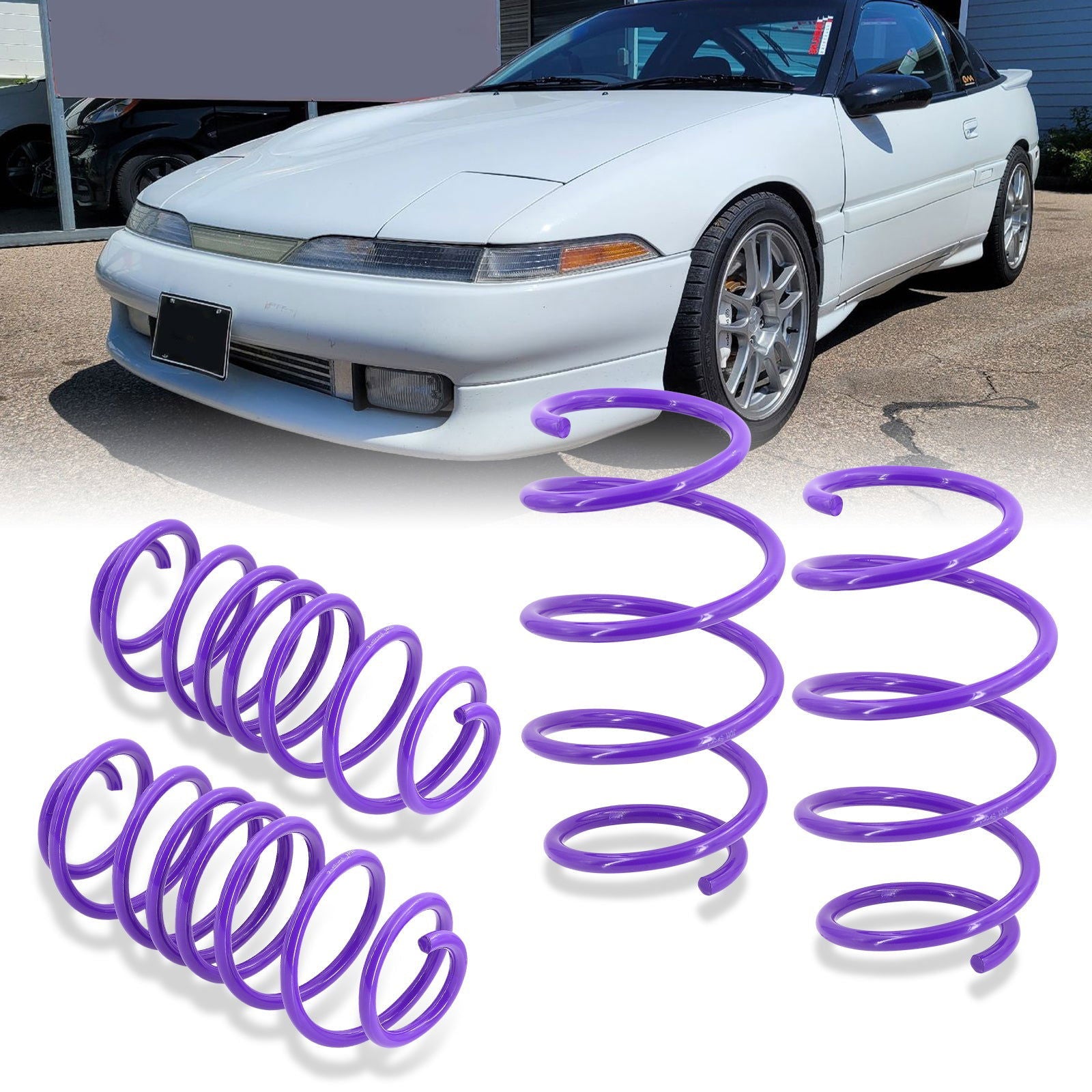 Mitsubishi Eclipse 1989-1994 Lowering Springs Purple (Front ~ 2.0" / Rear ~ 2.0") - Parts Agent