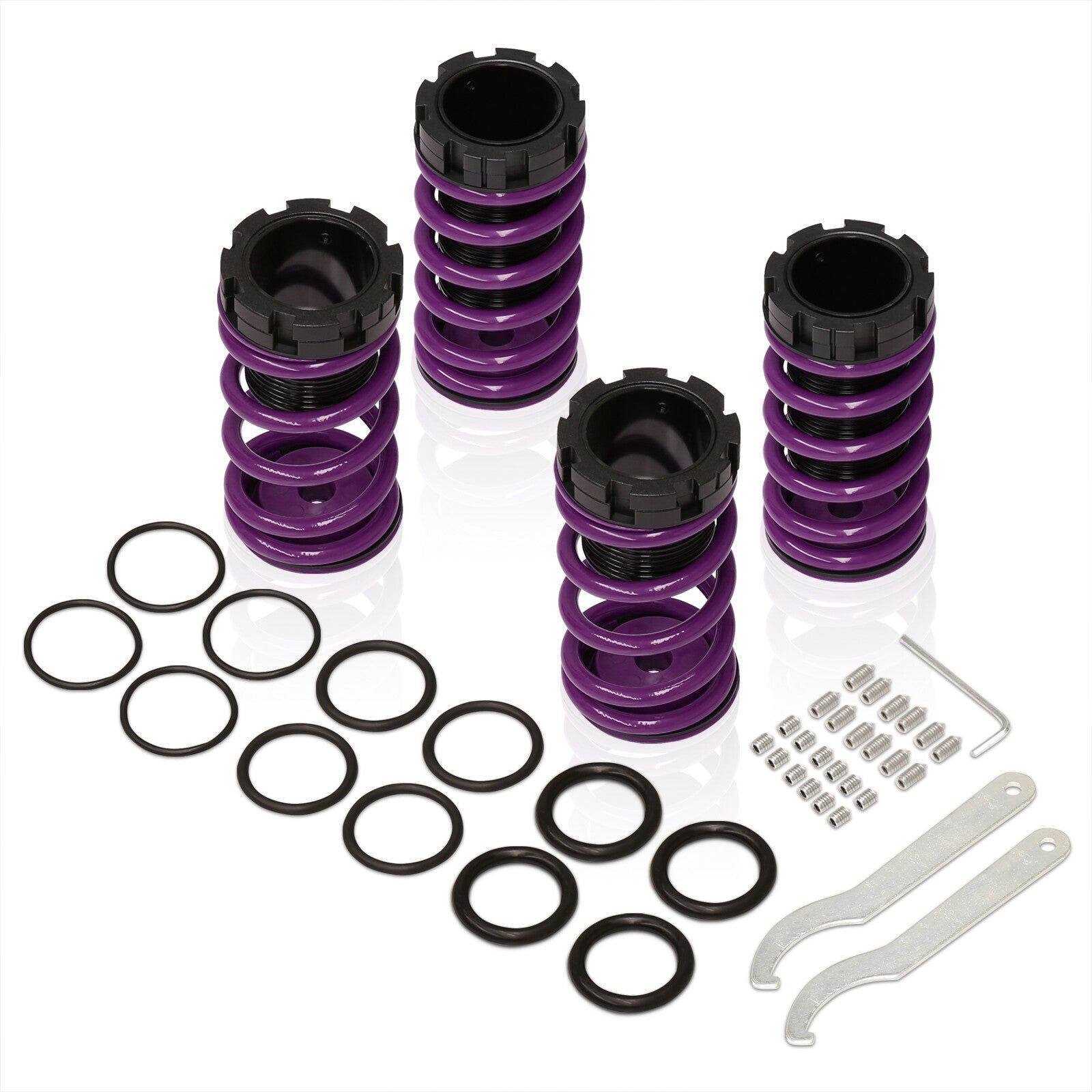Mitsubishi Eclipse 1989-1999 / Nissan Sentra 1991-1999 / Toyota Corolla 1993-1997 Coilover Sleeves Kit Purple (Black Sleeves) - Parts Agent