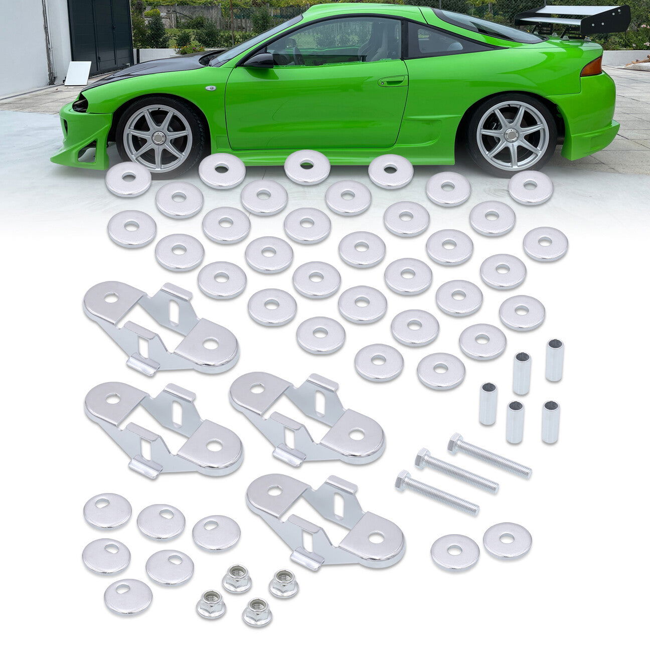 Mitsubishi Eclipse 1995-1999 / Eagle Talon 1995-1998 Rear Control Arms Camber Kit Silver - Parts Agent