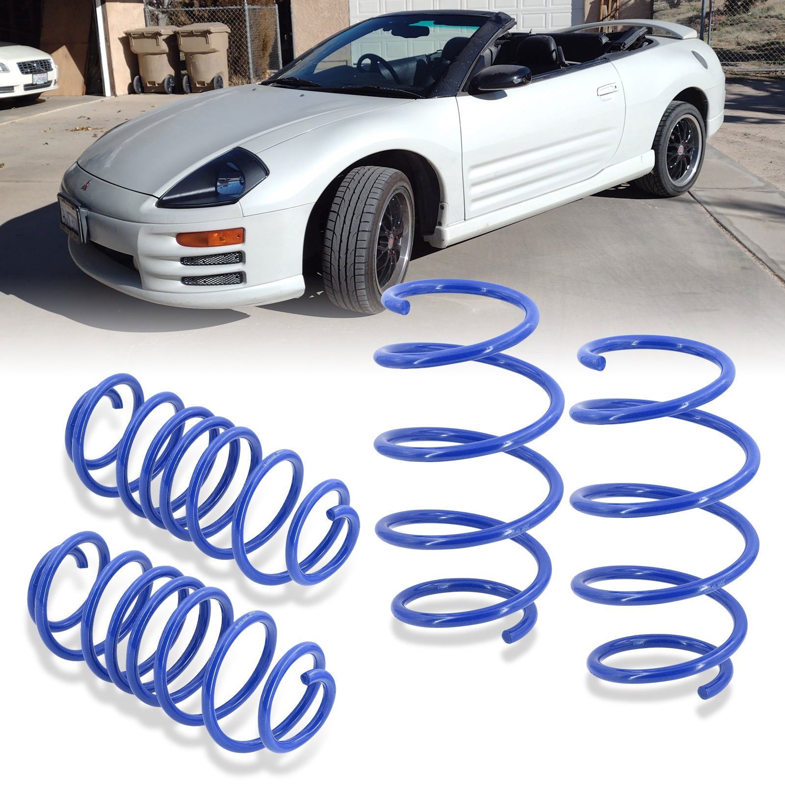 Mitsubishi Eclipse 2000-2005 Lowering Springs Blue (L4 Drop Front ~ 2.5" / Rear ~ 2.6") (V6 Drop Front ~1.7" / Rear ~1.5") - Parts Agent