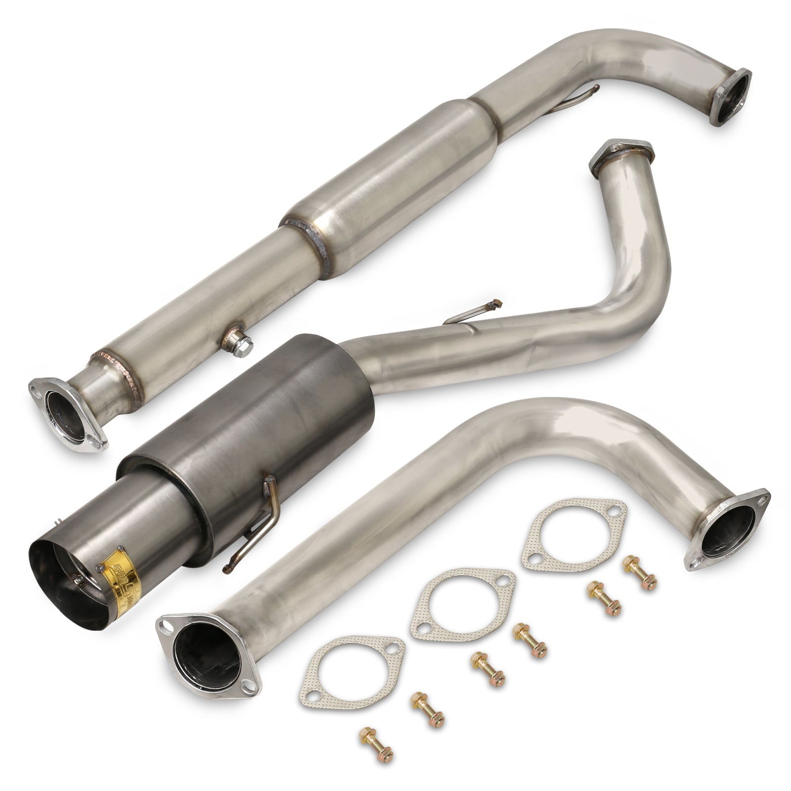 Mitsubishi Eclipse GST Turbo 1995-1999 N1 Style Stainless Steel Catback Exhaust System Gunmetal (Piping: 2.5" / 65mm to 3.0" / 76mm | Tip: 4.5") - Parts Agent