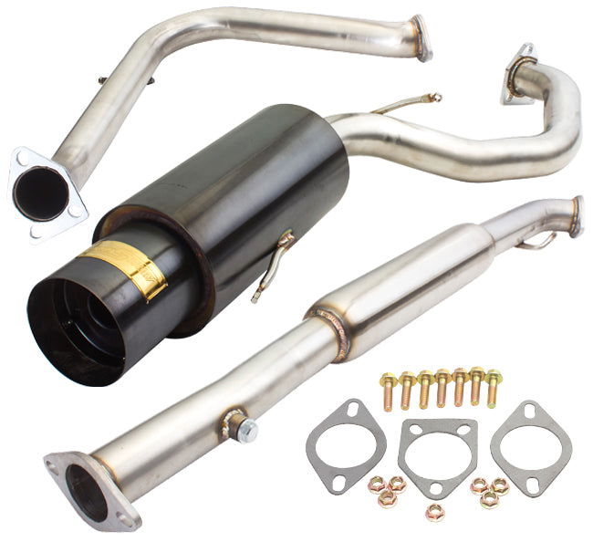 Mitsubishi Eclipse GS RS Non-Turbo 1995-1999 / Eagle Talon Non-Turbo 1995-1998 N1 Style Stainless Steel Catback Exhaust System Gunmetal (Piping: 2.5" / 65mm | Tip: 4.5") - Parts Agent