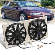 Mitsubishi Eclipse Turbo 1995-1999 / Eagle Talon TSI 1995-1998 M/T Aluminum Radiator Dual Fan Shroud - Parts Agent
