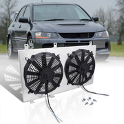 Mitsubishi Lancer EVO 2003-2007 M/T Aluminum Radiator Dual Fan Shroud - Parts Agent
