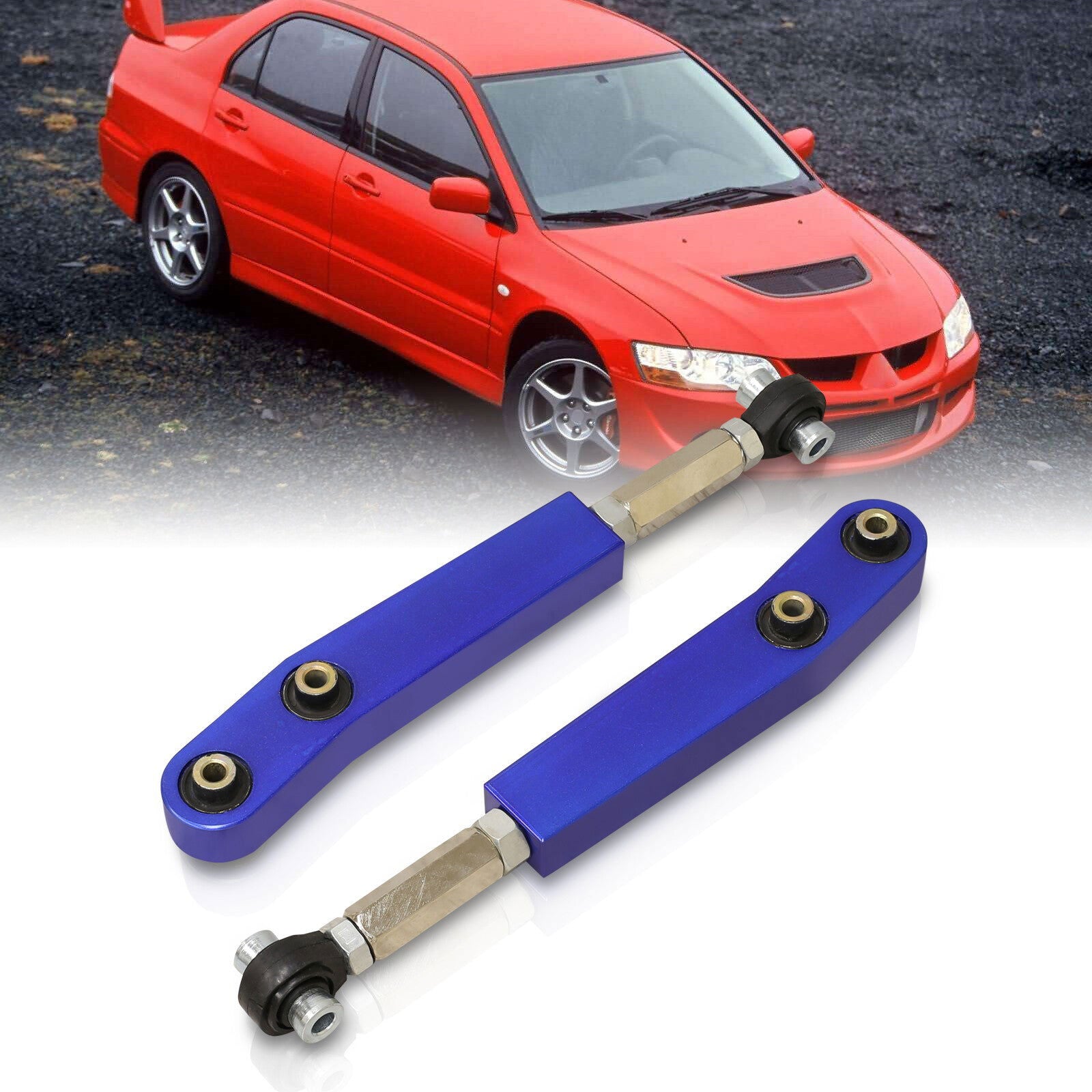 Mitsubishi Lancer EVO VII VIII IX 2003-2007 Rear Lower Adjustable Camber Kit Control Arms Blue - Parts Agent