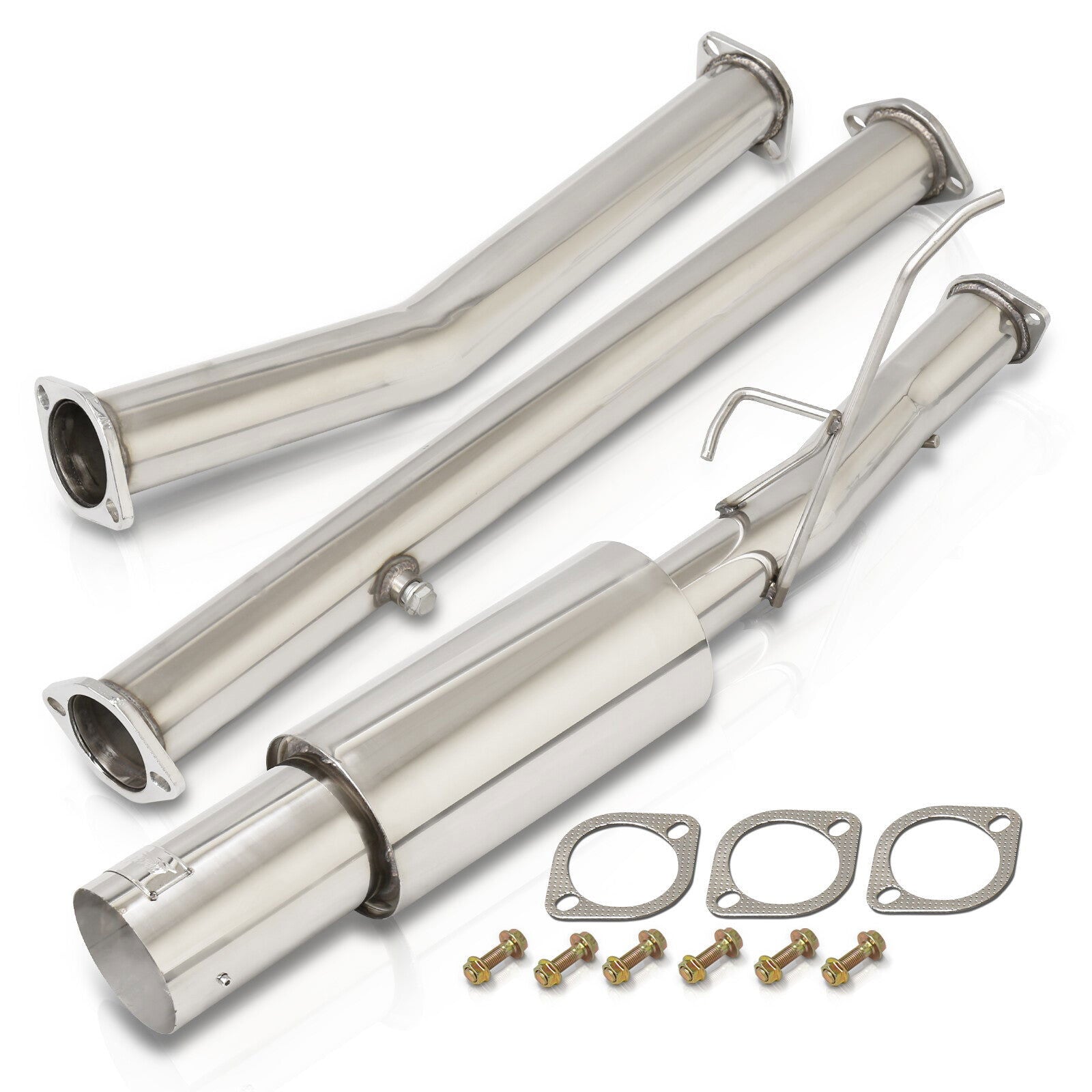 Mitsubishi Lancer Evo 8 9 2003-2008 N1 Style Stainless Steel Catback Exhaust System (Piping: 3.0" / 76mm | Tip: 4.5") - Parts Agent