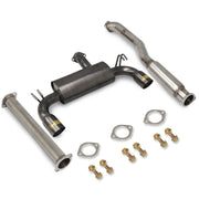 Mitsubishi Lancer Evo X 2008-2015 Dual Tip Stainless Steel Catback Exhaust System Gunmetal (Piping: 3.0