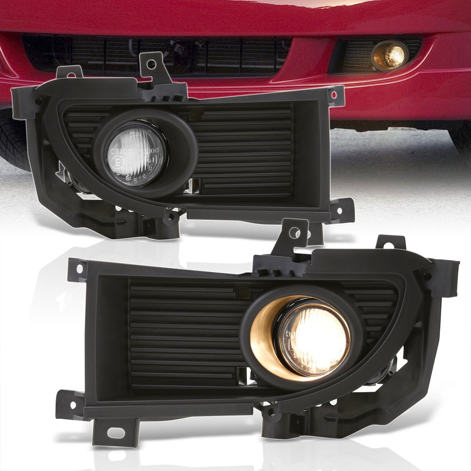 Mitsubishi Lancer Ralliart 2004-2006 Front Fog Lights Clear Len (Includes Switch & Wiring Harness) - Parts Agent