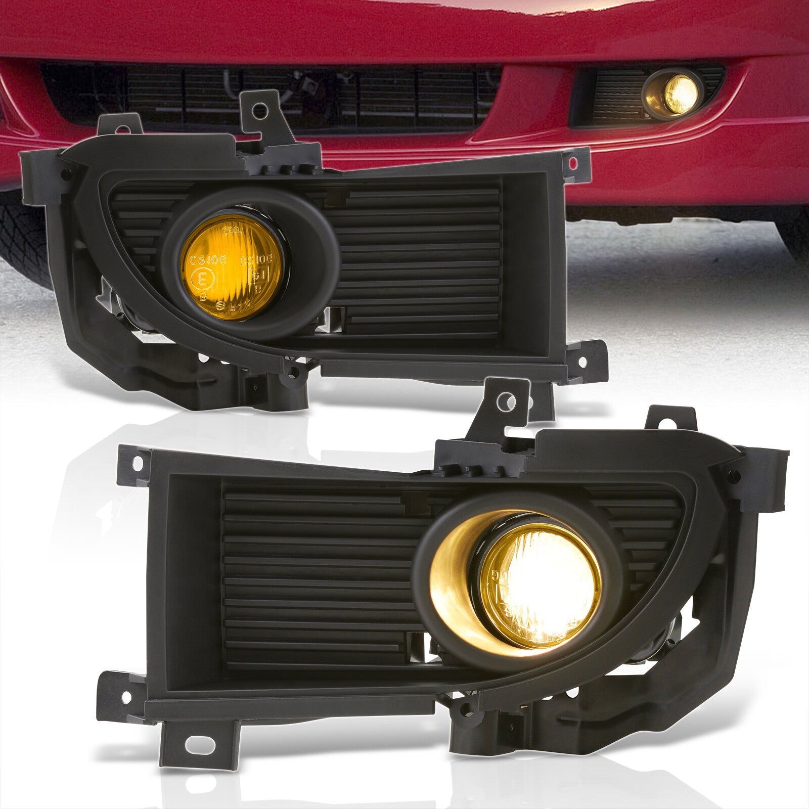 Mitsubishi Lancer Ralliart 2004-2006 Front Fog Lights Yellow Len (Includes Switch & Wiring Harness) - Parts Agent