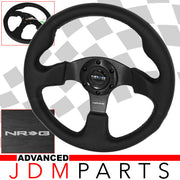 NRG Style Leather Steering Wheel 320mm w/ Black Stitch - Parts Agent