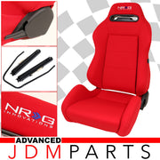 NRG Type R Cloth Sport Seat Red w/ Red Stitching (Left) - Parts Agent