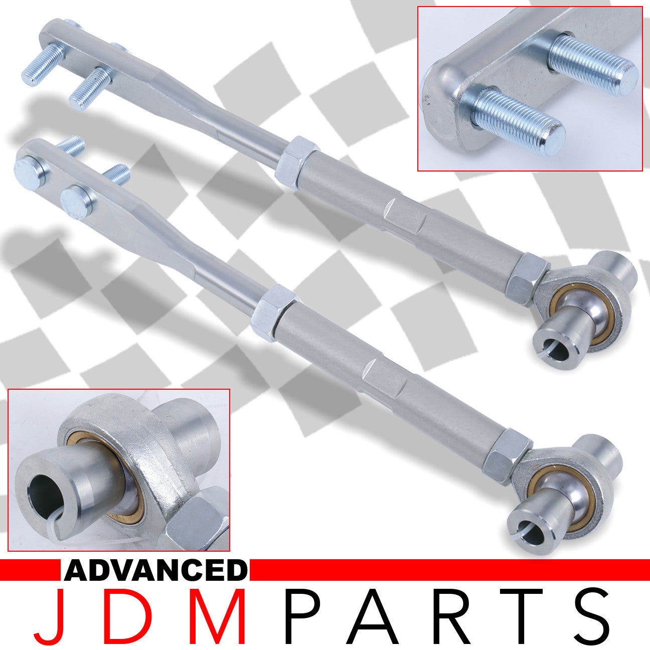 Nissan 240SX/300ZX S13/S14 Front Pillow Ball Tension Rods Silver - Parts Agent