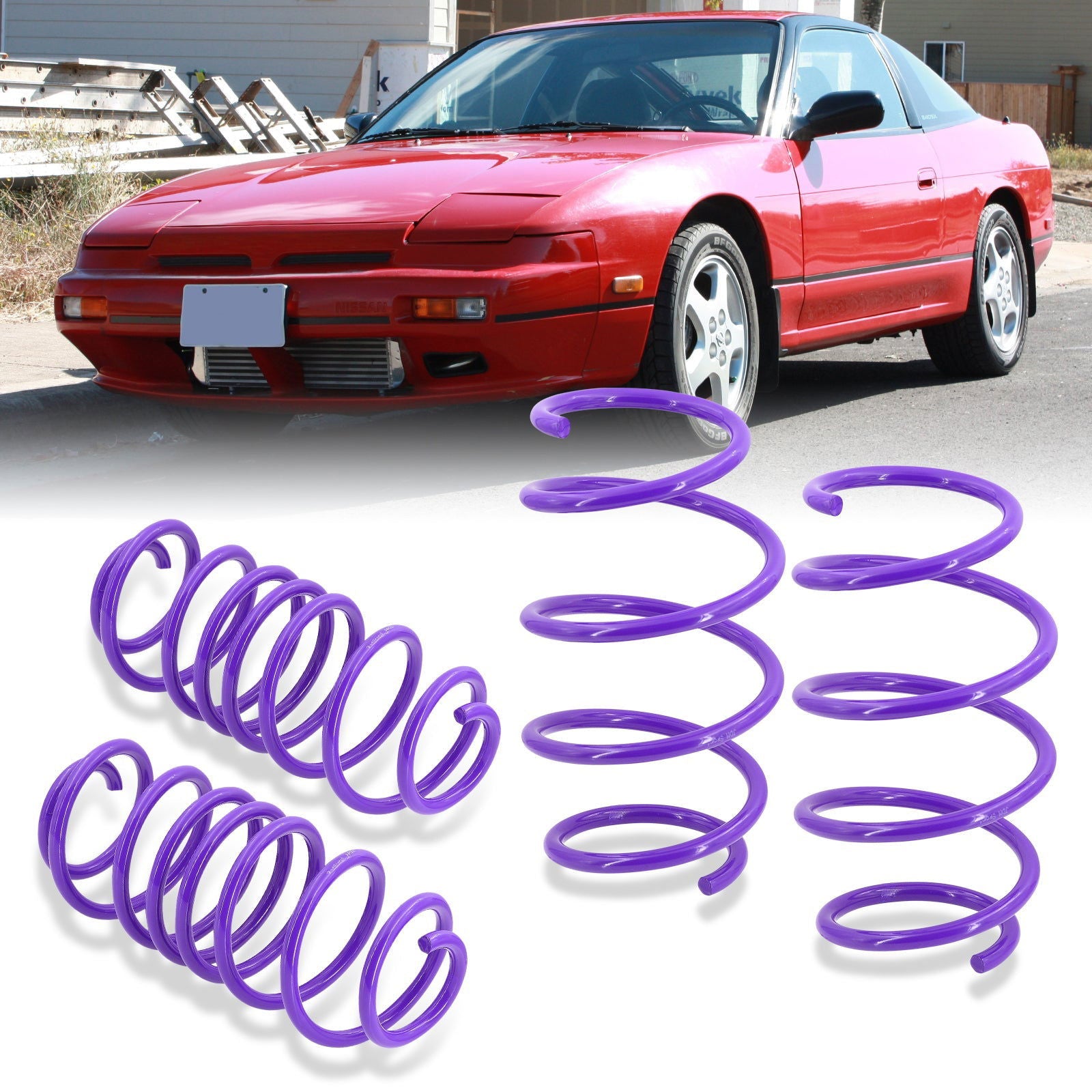 Nissan 240SX S13 1989-1994 Lowering Springs Purple (Front ~1.5" / Rear ~1.2") - Parts Agent