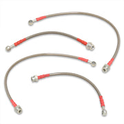 Nissan 240SX S13 1989-1994 Stainless Steel Braided Oil Brake Lines Silver - Parts Agent