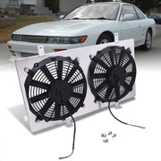Nissan 240SX S13 CA18 1989-1994 M/T Aluminum Radiator Dual Fan Shroud - Parts Agent