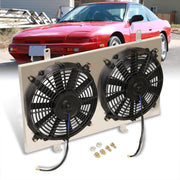 Nissan 240SX S13 KA24DE CA18DET RB20DET 1989-1994 M/T Aluminum Radiator Dual Fan Shroud - Parts Agent
