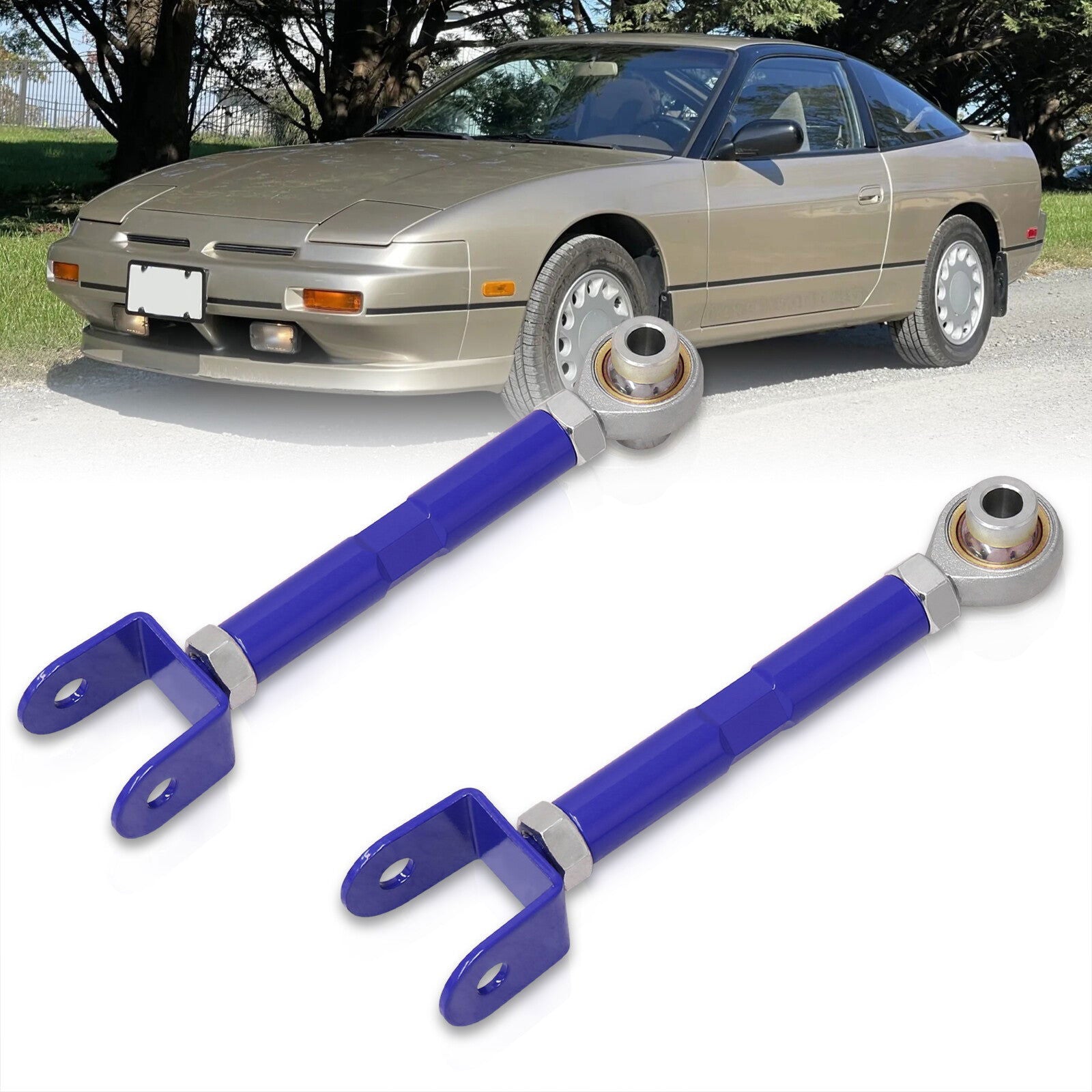 Nissan 240SX S13 S14 1989-1998 / 300ZX Z32 1990-1996 Rear Lower Adjustable Traction Control Arms Blue - Parts Agent