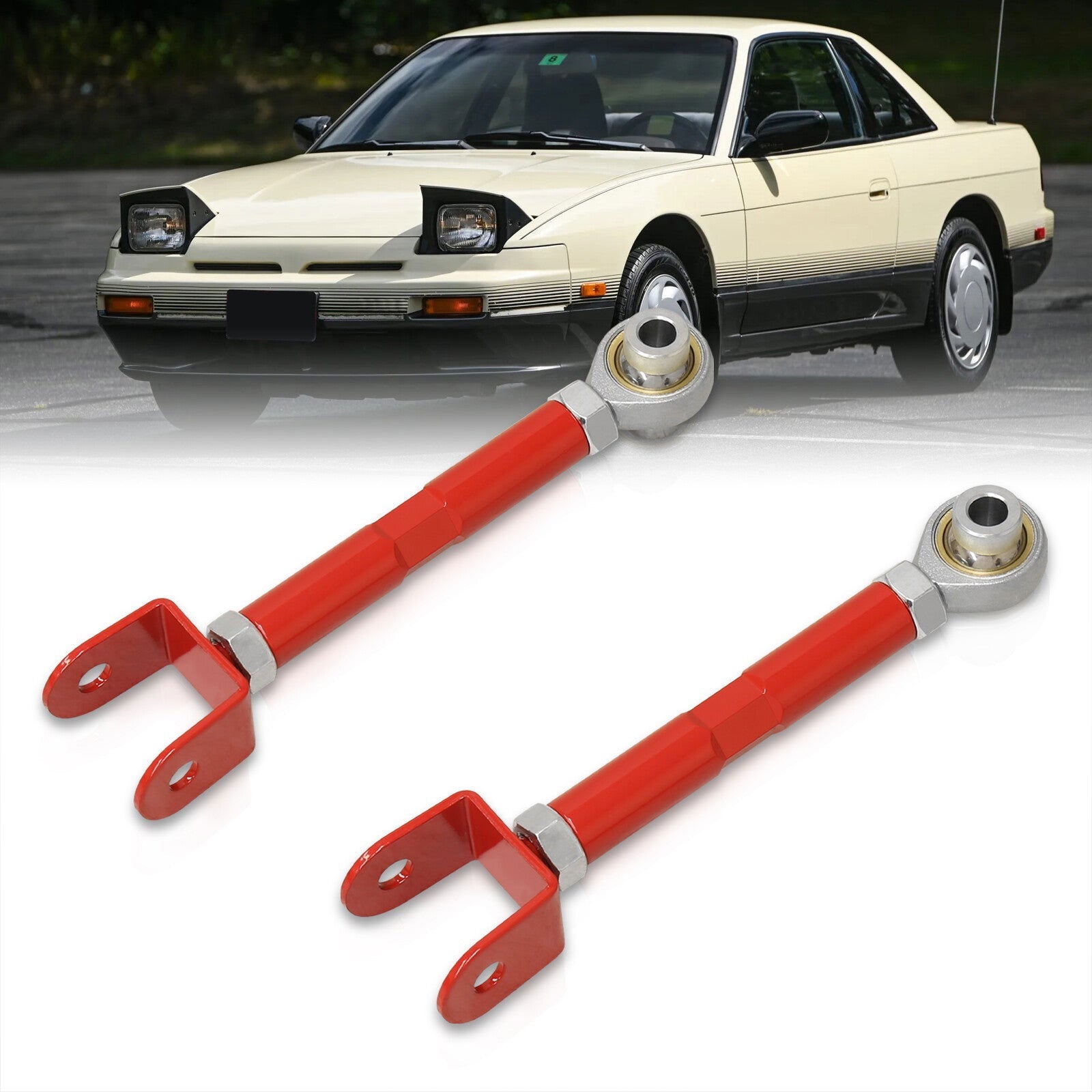 Nissan 240SX S13 S14 1989-1998 / 300ZX Z32 1990-1996 Rear Lower Adjustable Traction Control Arms Red - Parts Agent