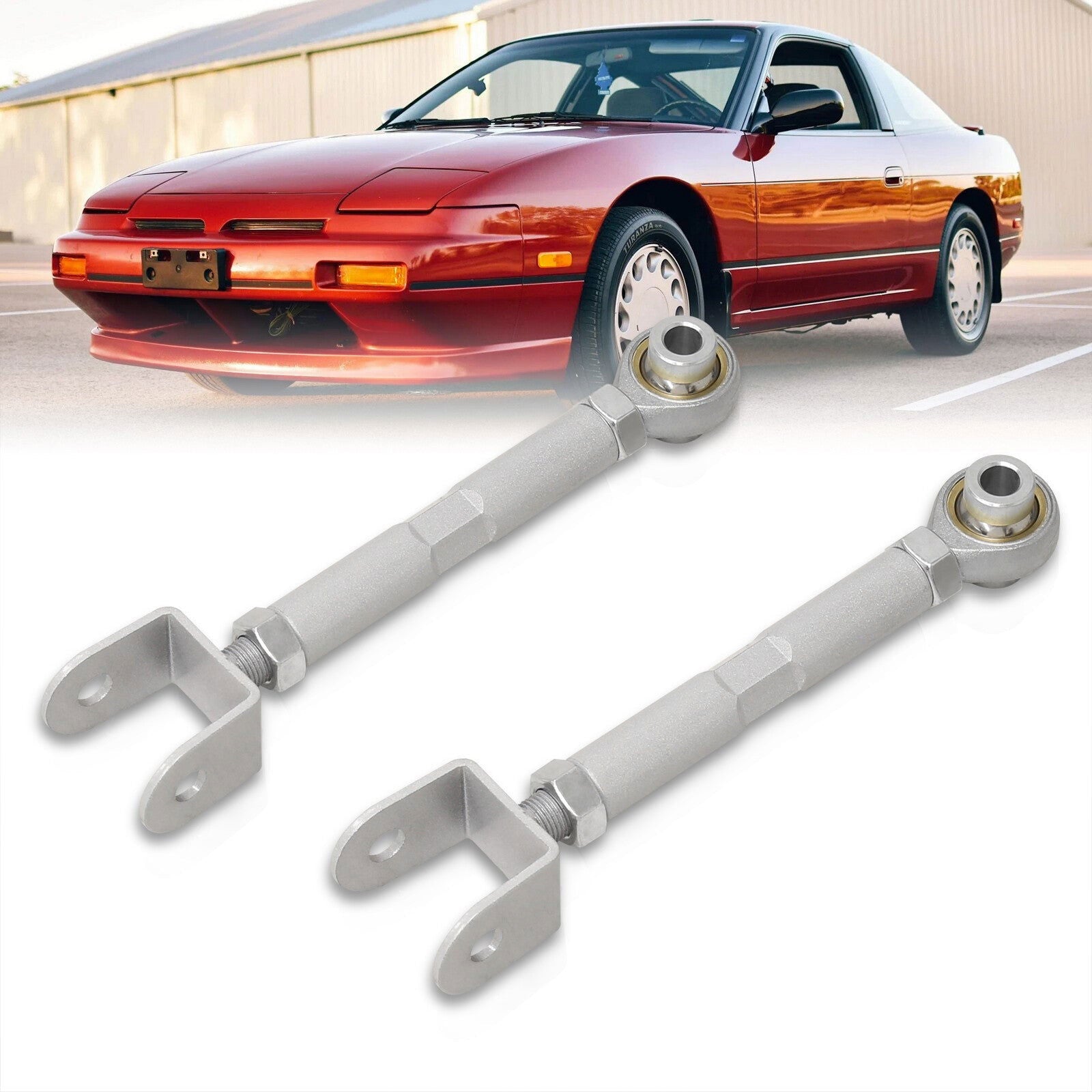 Nissan 240SX S13 S14 1989-1998 / 300ZX Z32 1990-1996 Rear Lower Adjustable Traction Control Arms Silver - Parts Agent
