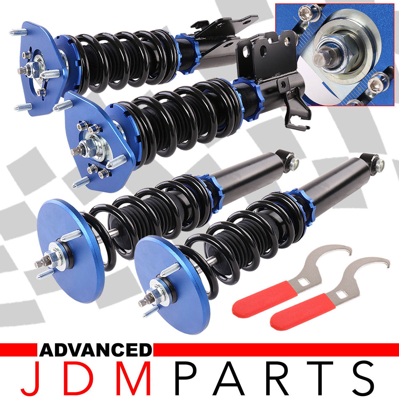 Nissan 240SX S14 1995-1998 Full Adjustable Coilover Dampers Blue - Parts Agent