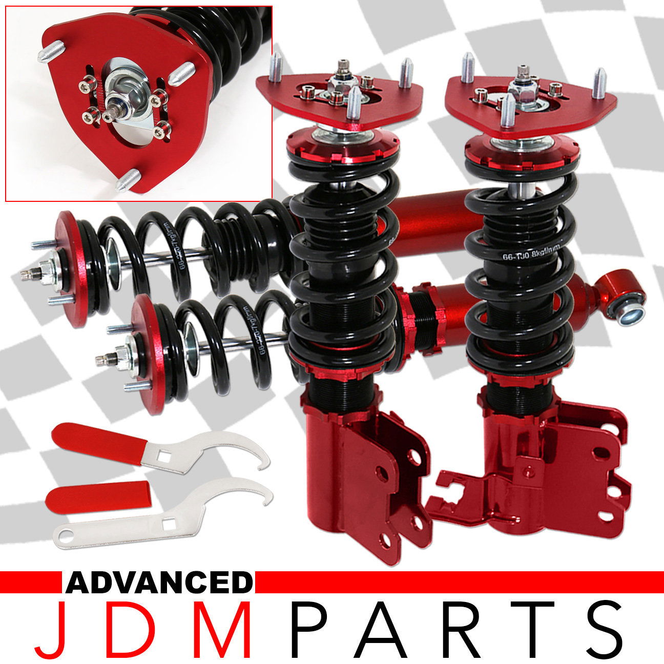 Nissan 240SX S14 1995-1998 Full Adjustable Coilover Dampers Red - Parts Agent