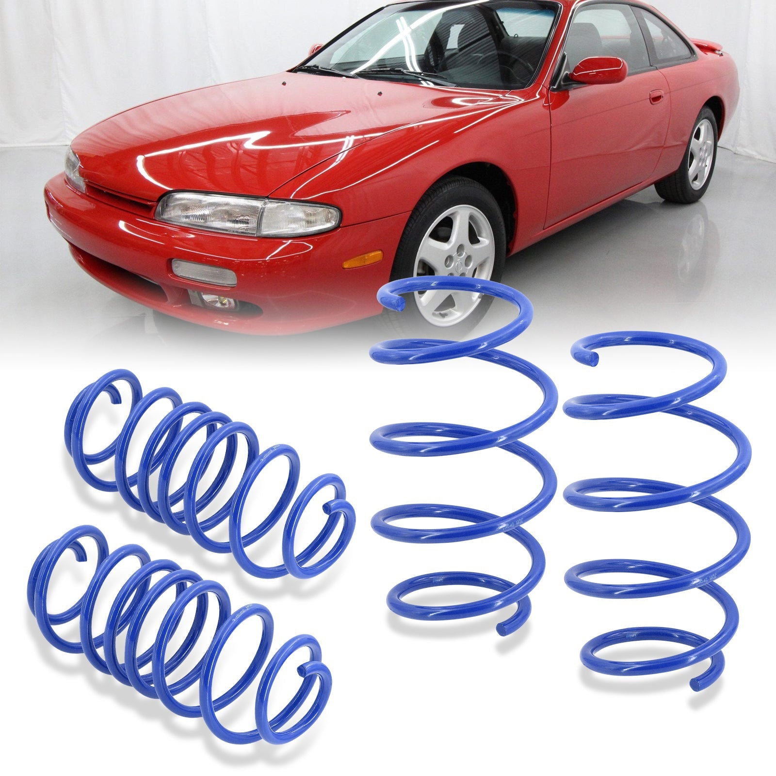 Nissan 240SX S14 1995-1998 Lowering Springs Blue (Front ~1.4" / Rear ~1.0") - Parts Agent
