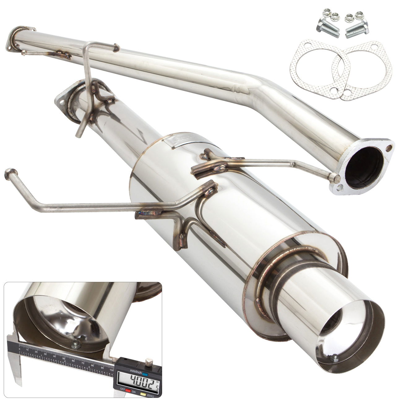 Nissan 240SX S14 1995-1998 N1 Style Stainless Steel Catback Exhaust System (Piping: 3.0" / 76mm | Tip: 4.5") - Parts Agent