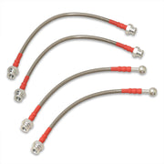 Nissan 240SX S14 1995-1998 Stainless Steel Braided Oil Brake Lines Silver - Parts Agent