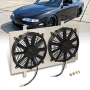 Nissan 240SX S14 KA24DE 1995-1998 M/T Aluminum Radiator Dual Fan Shroud - Parts Agent