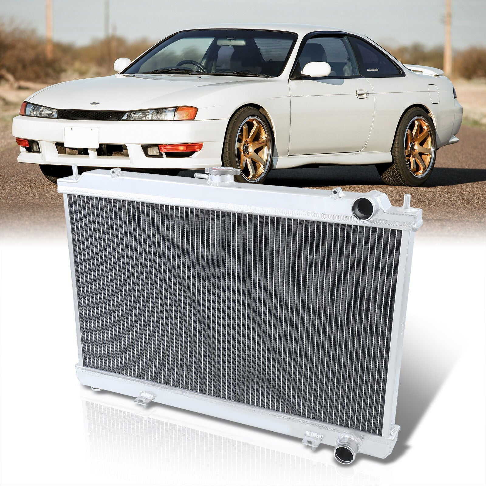 Nissan 240SX S14 KA24DE 1995-1998 Manual Transmission Aluminum Radiator - Parts Agent