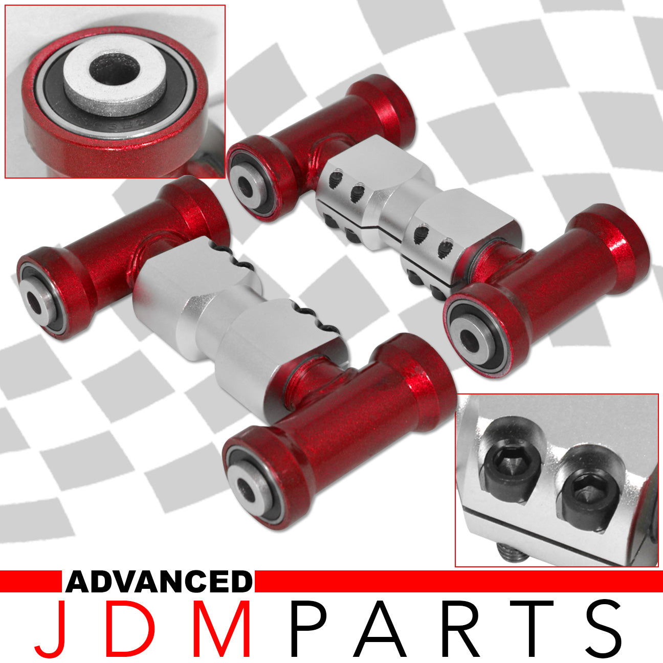 Nissan 300ZX 1990-1996 / Skyline R32 1989-1994 Front Upper Control Arms Camber Kit Red - Parts Agent