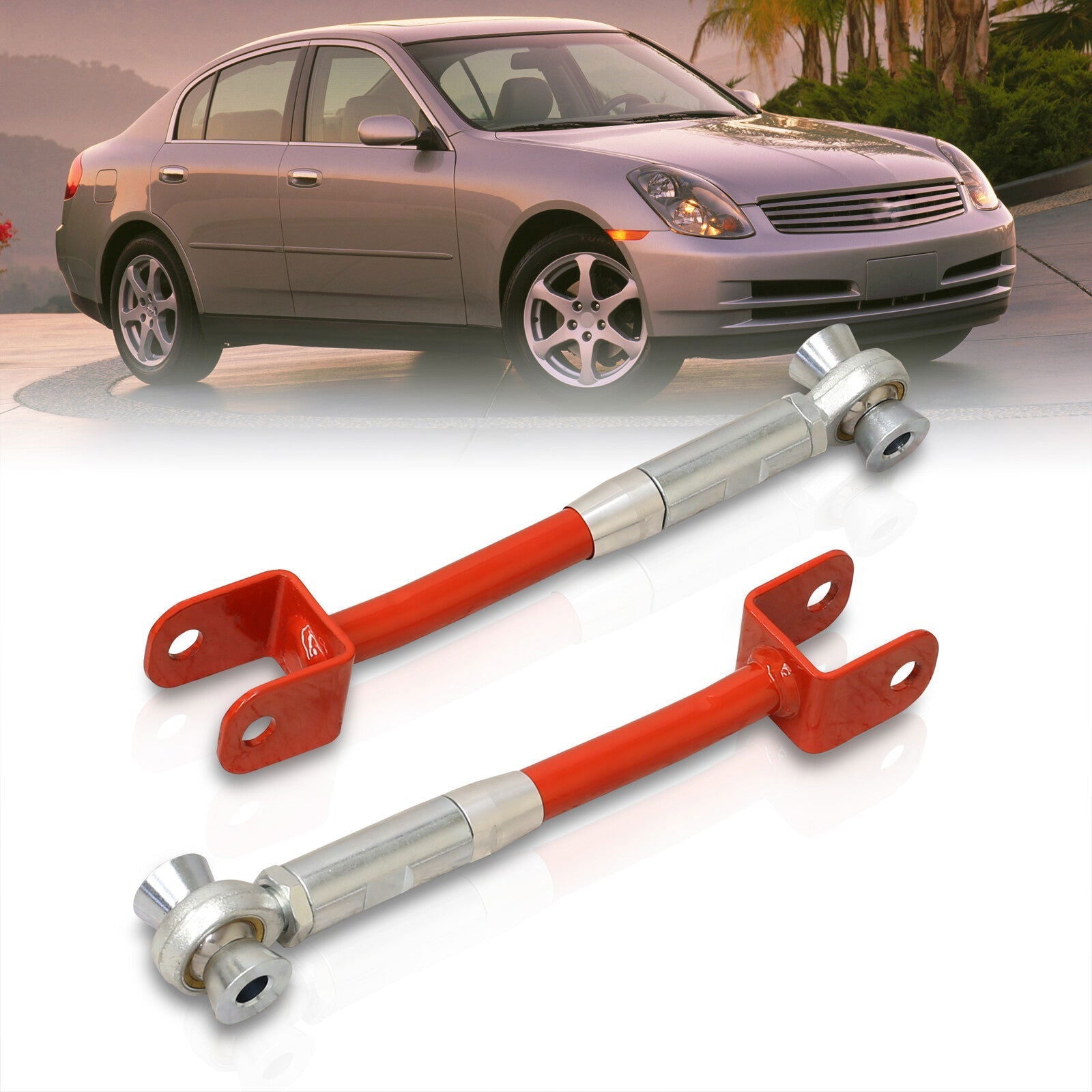 Nissan 350Z 2003-2009 / Infiniti G35 2003-2007 Rear Control Arms Camber Kit Red - Parts Agent