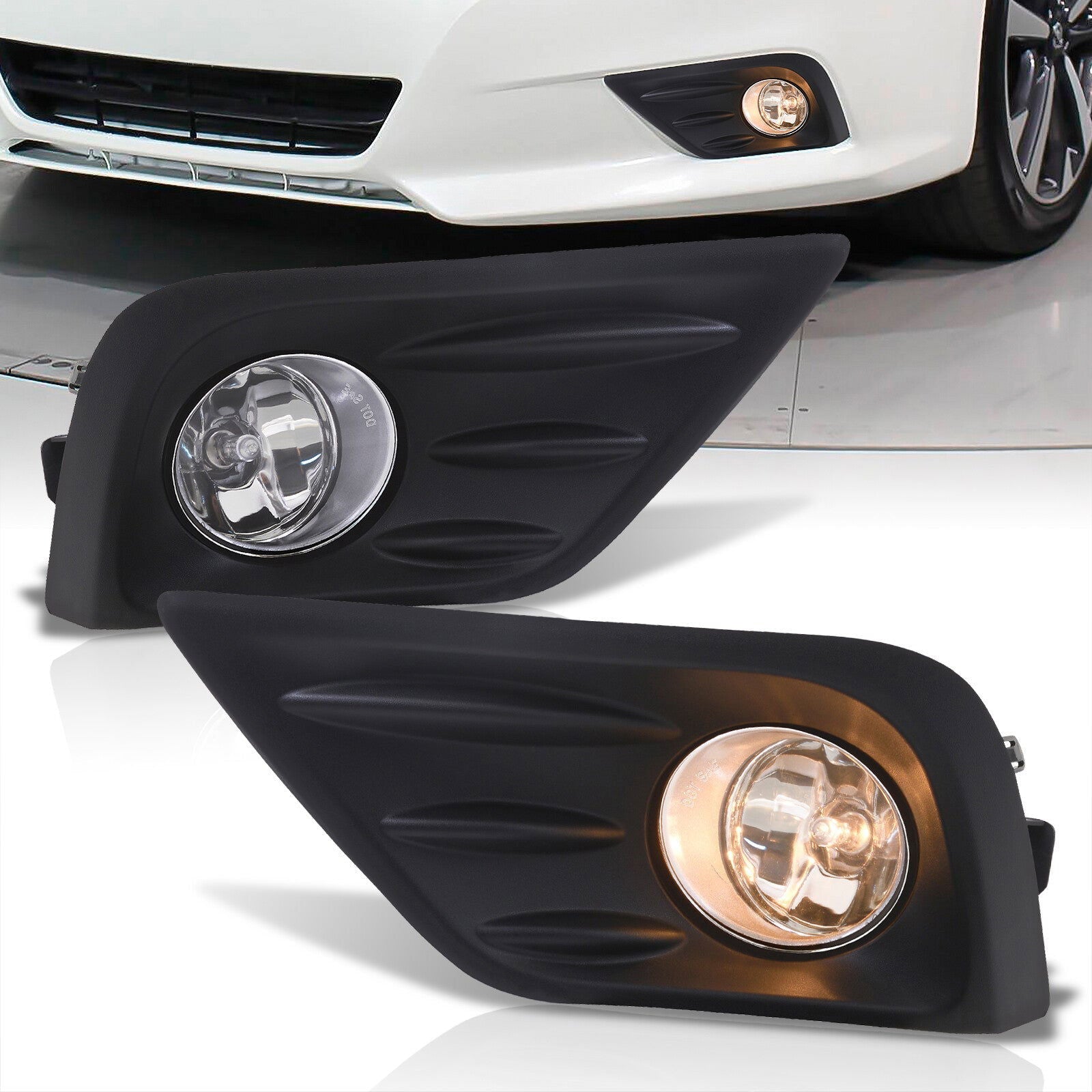Nissan Altima 2016-2018 Front Fog Lights Clear Len (Includes Switch & Wiring Harness) - Parts Agent