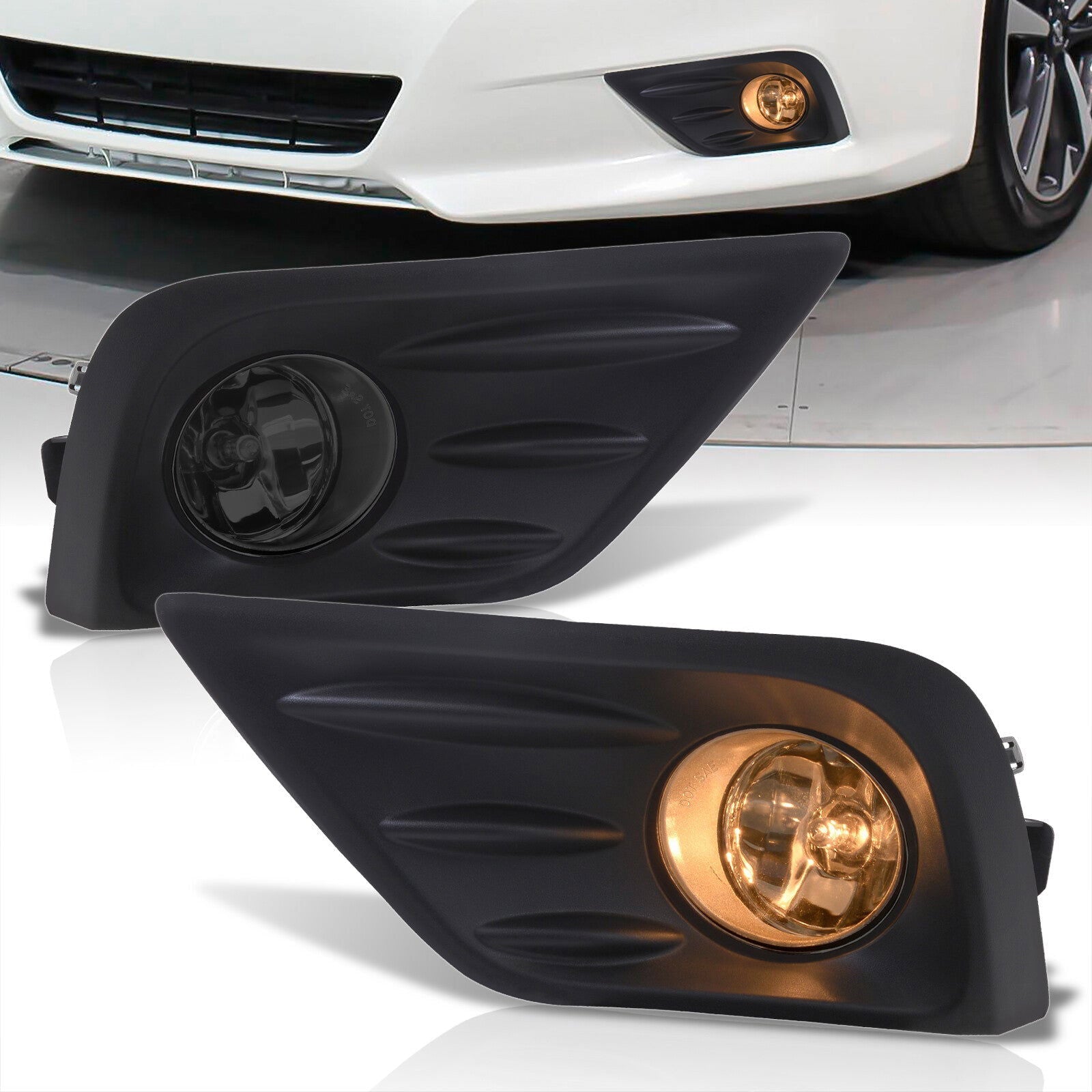 Nissan Altima 2016-2018 Front Fog Lights Smoked Len (Includes Switch & Wiring Harness) - Parts Agent