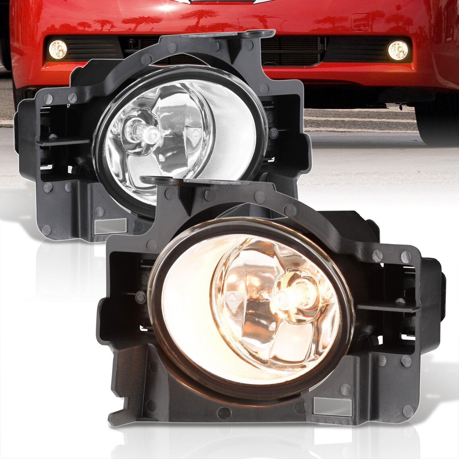 Nissan Altima 2DR 2008-2012 Front Fog Lights Clear Len (Includes Switch & Wiring Harness) - Parts Agent