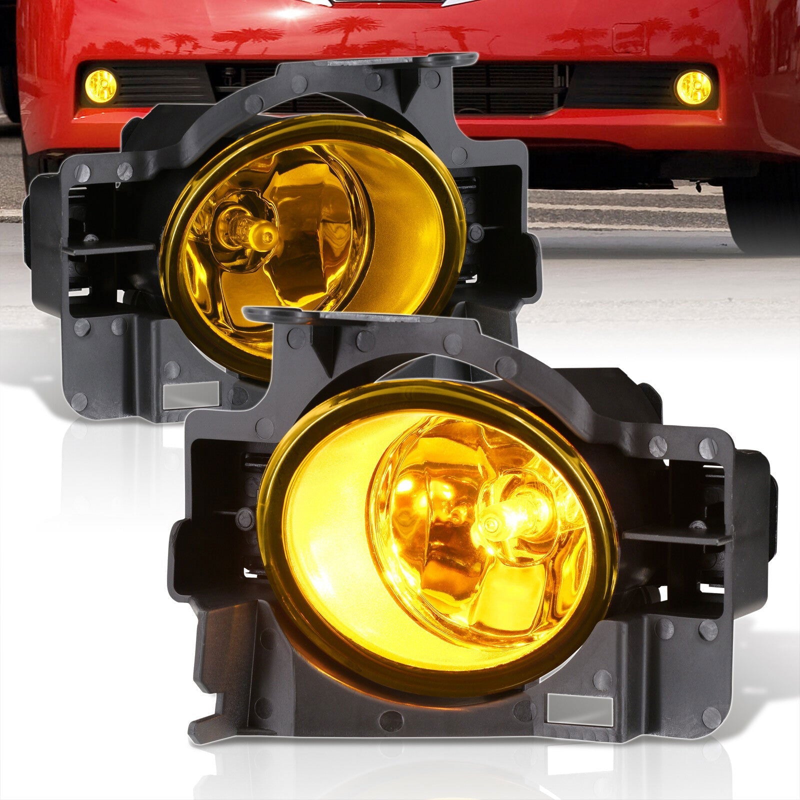 Nissan Altima 2DR 2008-2012 Front Fog Lights Yellow Len (Includes Switch & Wiring Harness) - Parts Agent