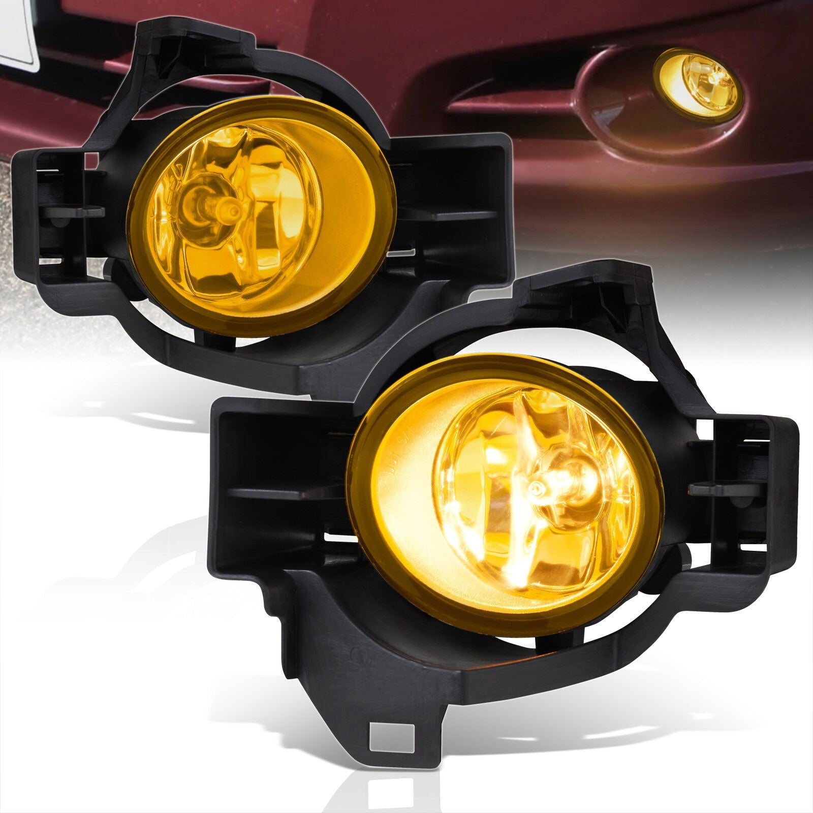 Nissan Altima 4DR 2010-2012 Front Fog Lights Yellow Len (Includes Switch & Wiring Harness) - Parts Agent