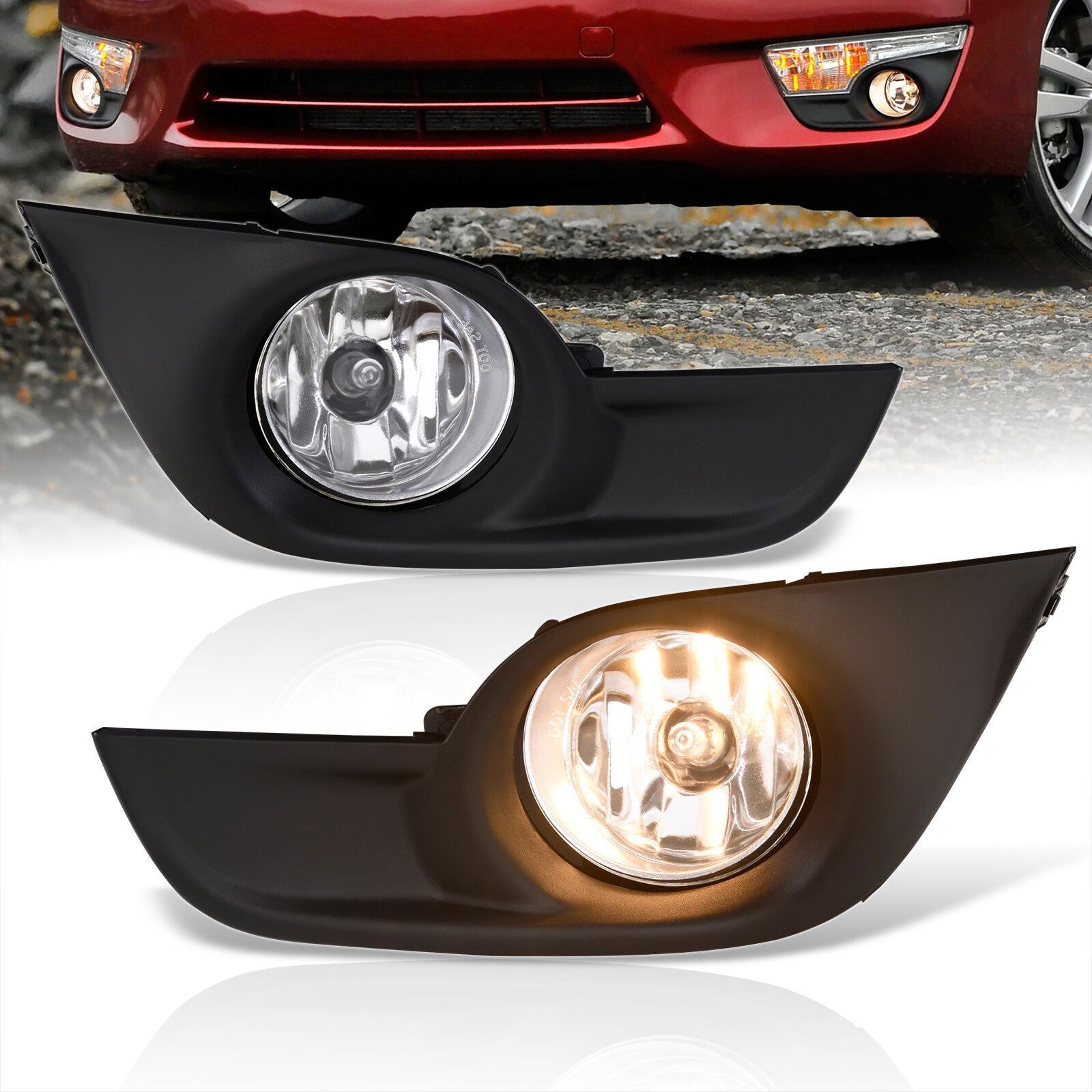 Nissan Altima 4DR 2013-2015 Front Fog Lights Clear Len (Includes Switch & Wiring Harness) - Parts Agent
